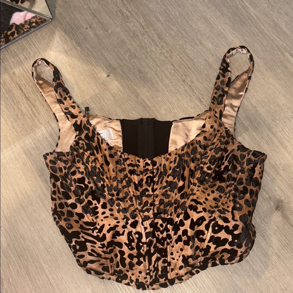 House of CB Brown Tan Sleeveless Bustier Tank Top
